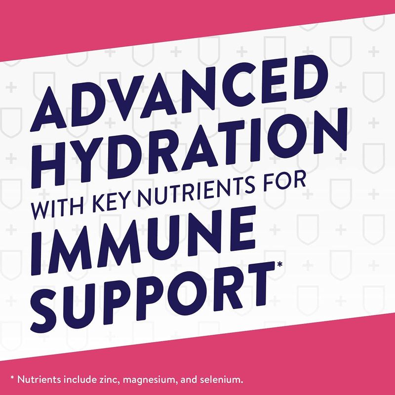Pedialyte with Immune Support Electrolyte Solution, Raspberry Lemonade, Hydration Drink with Zinc, Selenium, and Magnesium, 1 Liter, Pack of 4