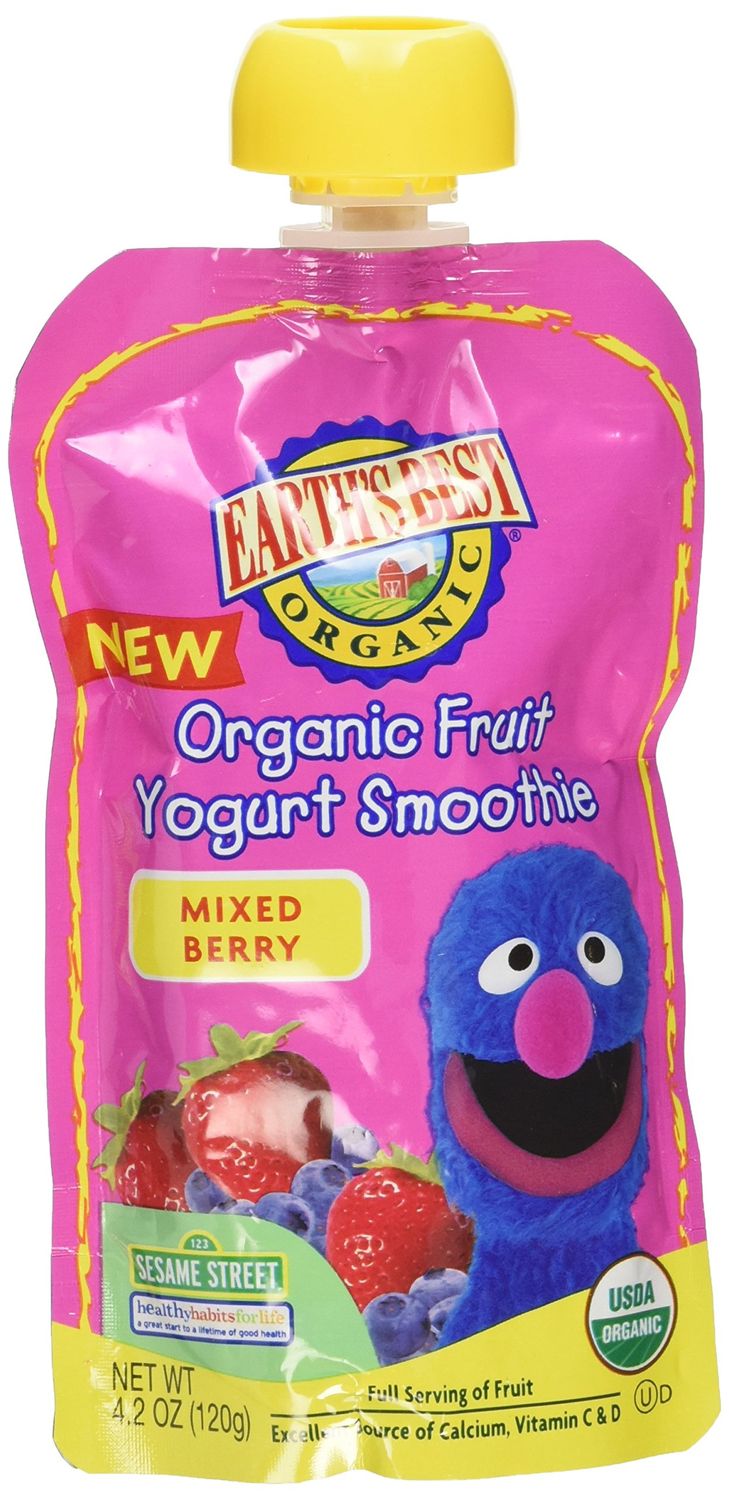 Earth&#39;s Best, Organic Fruit Yogurt Smoothie, Mixed Berry (Pack of 6)