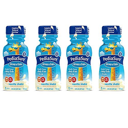 PediaSure Grow  Gain Nutrition Shake For Kids, Vanilla, 8 fl oz (Pack of 4)