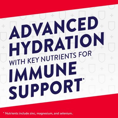 Pedialyte with Immune Support Electrolyte Solution, Cherry Punch, Hydration Drink with Zinc, Selenium, and Magnesium, 1 Liter, Pack of 4