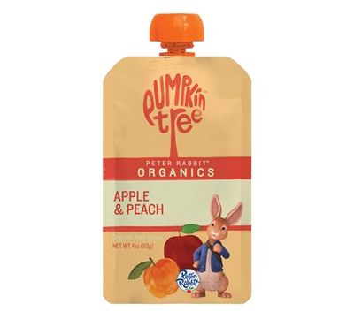 Pumpkin Tree Peter Rabbit Organics Apple and Peach, Fruit Snack Squeeze Pouch, 4 Ounce (Pack of 10)