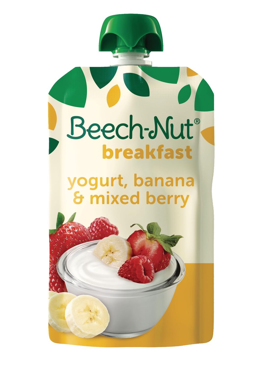 Beech-Nut Toddler Food Breakfast Pouches,Yogurt Banana  Mixed Berry Puree Baby  Toddler Food, 3.5 oz (12 Pack)
