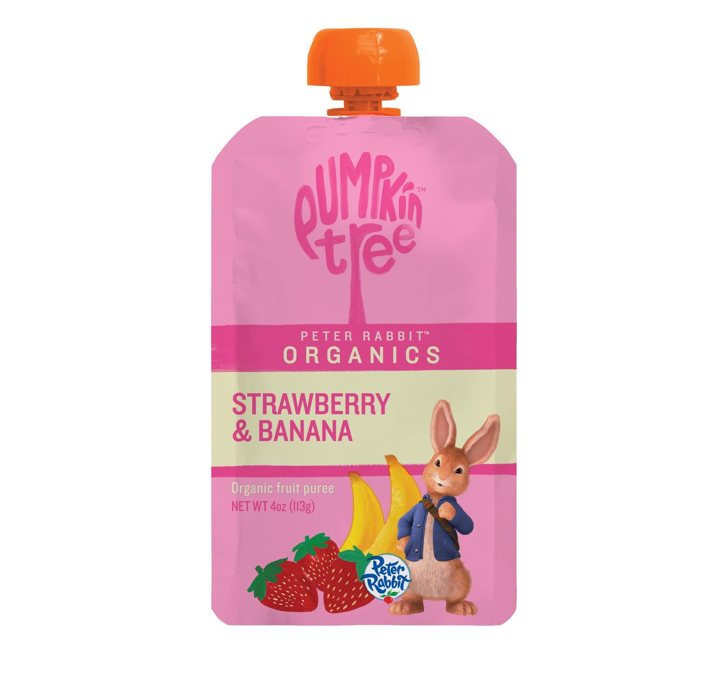 Pumpkin Tree Peter Rabbit Organics Strawberry and Banana Pure Fruit Snack, 4 Ounce (Pack of 10)