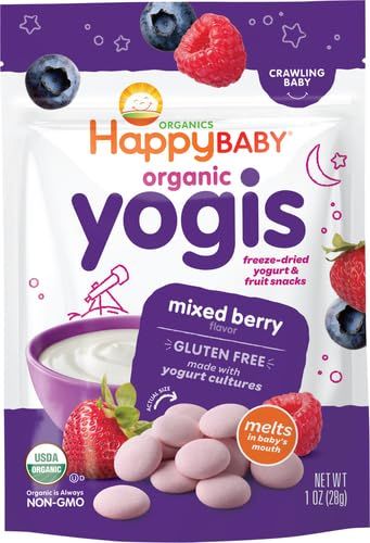 HAPPY BABY Organic Mixed Berry Yogurt Snacks, 1 OZ