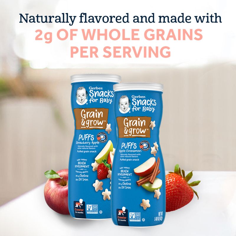 Gerber Baby Snacks Puffs, Blueberry, 1.48 Ounce (Pack of 6)
