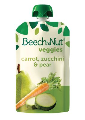 Beech-Nut Veggies Stage 2 Baby Food, Carrot Zucchini  Pear, 3.5 oz Pouch