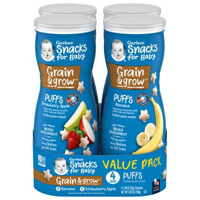 Gerber Puffs Banana  Strawberry Apple, 1.48 Ounce (Pack of 4)