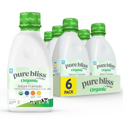 Pure Bliss by Similac | Organic Baby Formula | Ready to Feed | Easy to Digest | USDA-Certified Organic Infant Formula | 0-12 months| 32-fl-oz Bottle (pack of 6)
