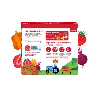 Once Upon a Farm Organic Tractor Wheels Toddler Bar, Strawberry, Pumpkin  Beet | 8 Boxes, 40 Total Bars