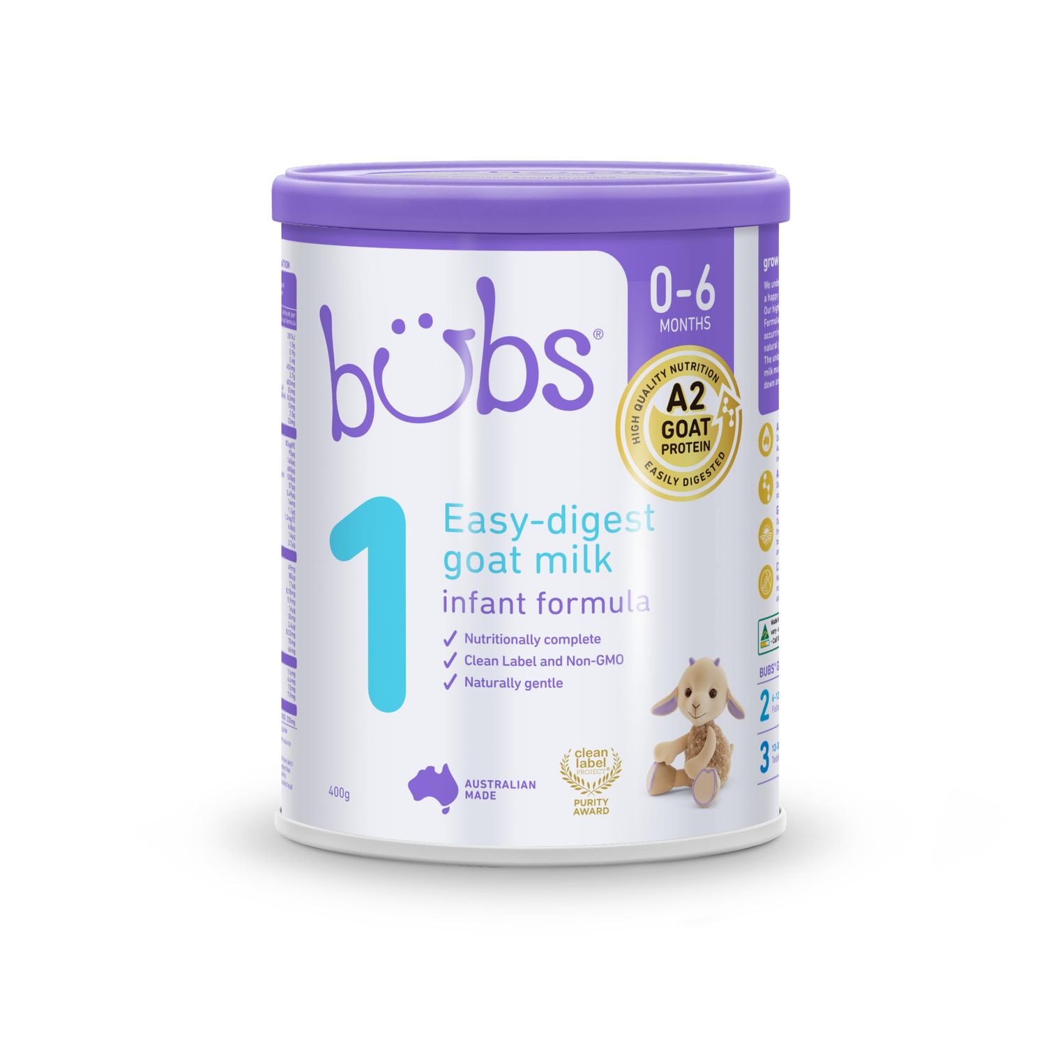 Bubs Goat Milk Infant Formula Stage 1, Infants 0-6 months, Made with Fresh Goat Milk, 14.1 oz