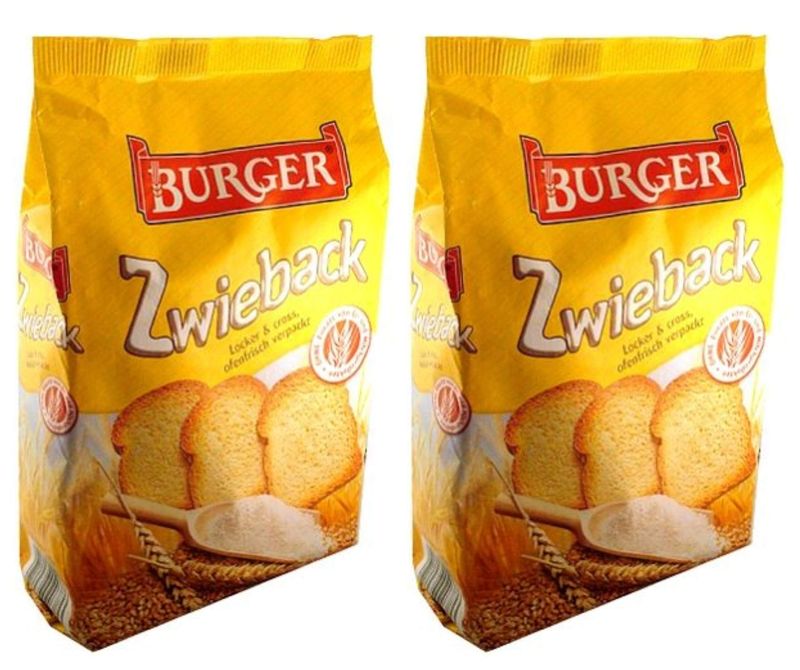Burger Zwieback Rusk Bread From Germany Pack of 2