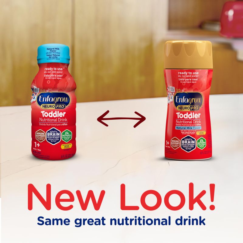 Enfagrow PREMIUM Toddler Nutritional Drink, Made with Real Milk, Brain-Building Omega-3 DHA, Nutrients for Growth  Immune Support, Non-GMO, Ready to Use, 8 fl Oz (24 Bottles)