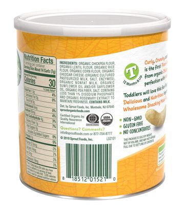 Sprout Curlz Baby Snacks 1.48 Ounce (Pack of 6)(Packaging May Vary)