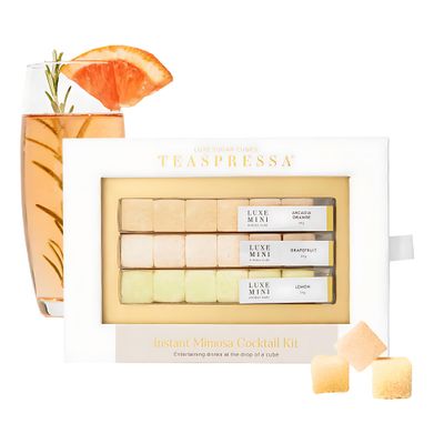 TEASPRESSA LUXE Mixology Cubes Instant Mimosa Cocktail Kit | 100 Natural Drink Mix for Cocktails, Mocktails, and Non Alcoholic Drinks | Birthday Gifts for Women | As Seen on Shark Tank | 18 Count
