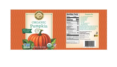 Farmer's Market Organic Pumpkin Puree, 15 Ounce (Pack of 12)