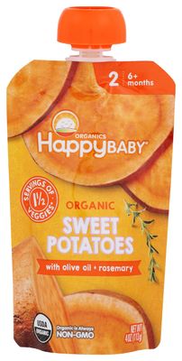 Happy Baby Organic Sweet Potatoes with Olive Oil  Rosemary Baby Food, 4 OZ