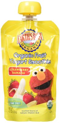 Earth&#39;s Best Sesame Street Fruit Yogurt Smoothies - Strawberry Banana - 4.2 oz - 6 pk