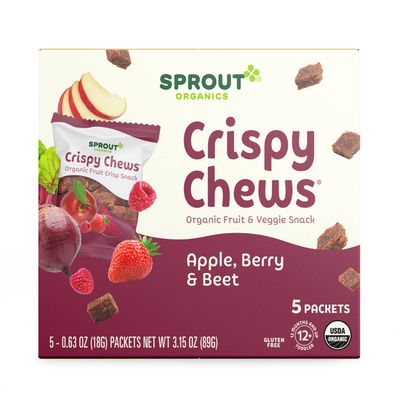 Sprout Organic Toddler Snacks, Crispy Chews, Red Berry  Beet, 3.15 oz - Pack of 10