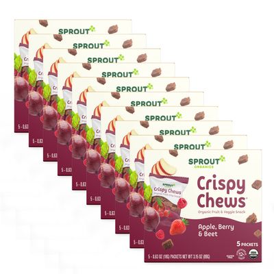 Sprout Organic Toddler Snacks, Crispy Chews, Red Berry  Beet, 3.15 oz - Pack of 10