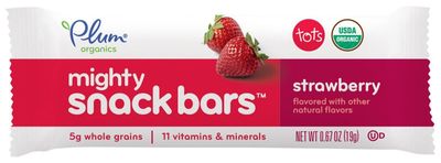 Plum Organics Tots Mighty 6 Bars - Strawberry - 4.02 Oz