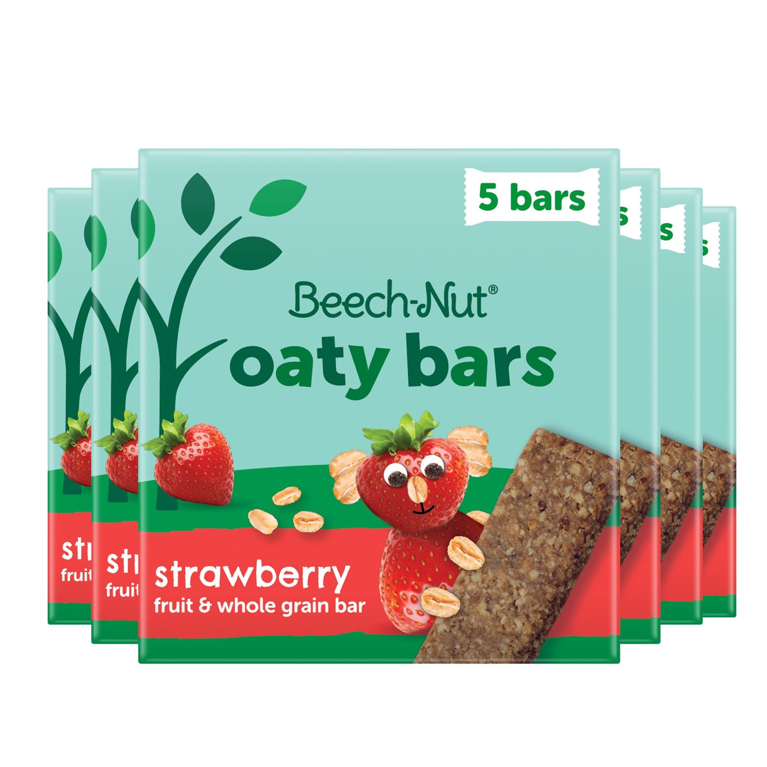 Beech-Nut Toddler Snacks Oaty Bars Granola Bars for Babies  Toddlers, Fruit  Whole Grain Strawberry Snack Bar, Gluten Free Toddler Snack, 6 Boxes (30 Individually Wrapped Bars)