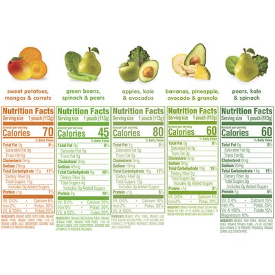 Happy Baby Organics Stage 2 Baby Food Pouches, Gluten Free, Vegan  Healthy Snack, Clearly Crafted Fruit  Veggie Puree, Fruit  Veggie Variety Pack, 4 Ounces (Pack of 10), Amazon Exclusive