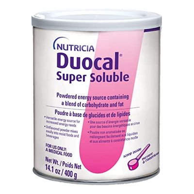 Duocal - High Calorie Super Soluble Powder, Medical Food - Extra Calories for Children - Mix into Feeding Tube or Meals - Unflavored - 14.1 Oz Can (1 Can)