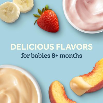 Gerber Baby Food, Yogurt Blends Snack, Strawberry Banana, Crawler, 8 months, Baby Snacks, Baby Yogurt, No Artificial Flavors or Sweeteners, No Preservatives, 4 oz Tubs (Pack of 2)