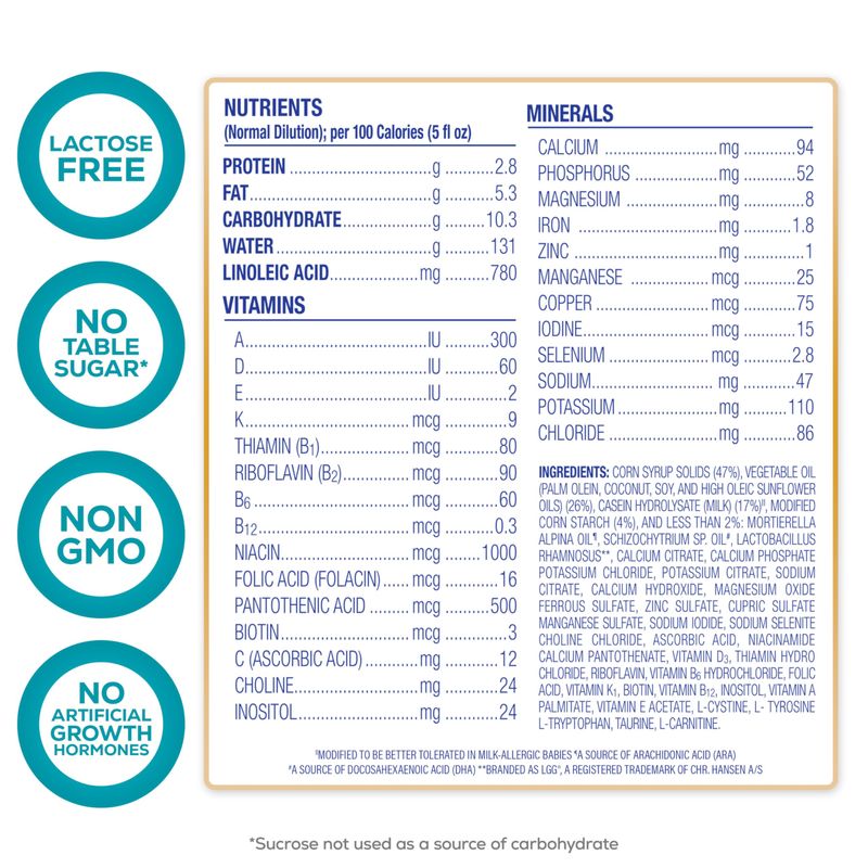 Enfamil Nutramigen Hypoallergenic Baby Formula with Iron, Lactose Free, Colic Relief from Cow's Milk Allergy Starts in 24 Hours, Brain Building DHA, Probiotic LGG for Immune Support, 32 Fl Oz, 6 Count