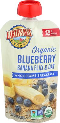 Earths Best Baby Pouch Blueberry Banana, 4 oz