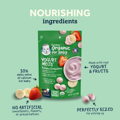 Gerber Baby Snacks Organic Yogurt Melts, Red Berries, 1 Ounce (Pack of 7)