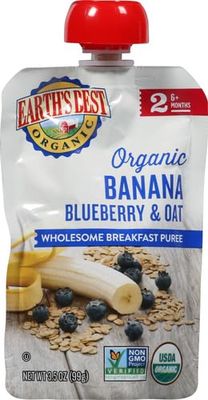 Earths Best Baby Pouch Blueberry Banana, 4 oz