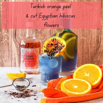 MixCraft Spirit Infusion Kit - Premium Craft Cocktail Mocktail Mixer, Glass Bottle, Collapsible Funnel, Flavor Pouch Recipe, Orange Hibiscus