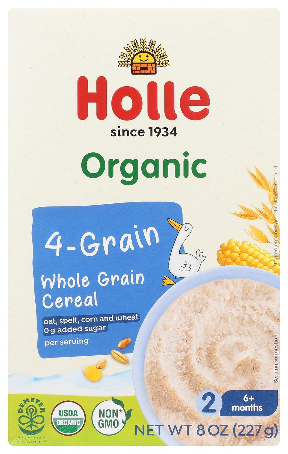 Holle Organic Wholegrain Four Grain Cereal, 8 OZ