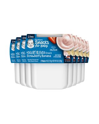 Gerber Baby Food, Yogurt Blends Snack, Strawberry Banana, Crawler, 8 months, Baby Snacks, Baby Yogurt, No Artificial Flavors or Sweeteners, No Preservatives, 4 oz Tubs (Pack of 2)