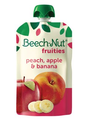 Beech-Nut Baby Food Pouches, Peach Apple Banana Fruit Puree Baby  Toddler Food, 3.5 oz (12 Pack)