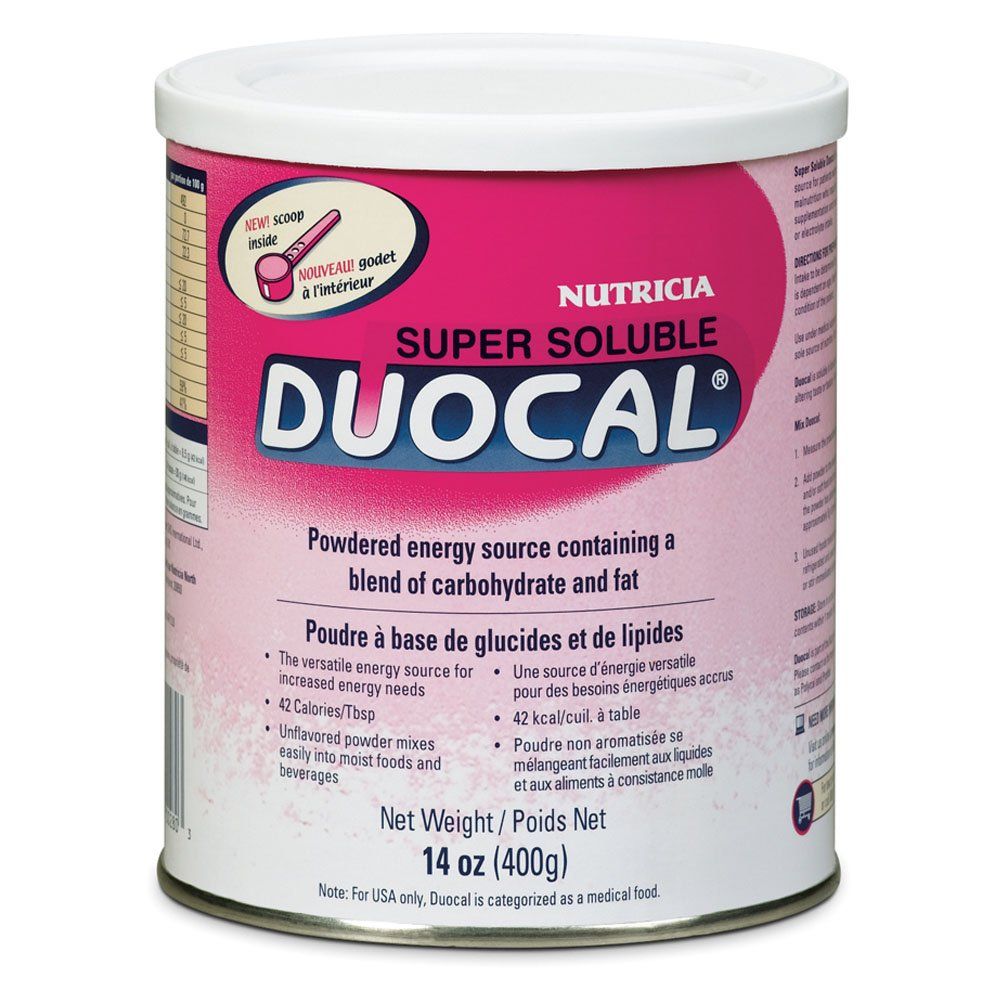 Duocal - High Calorie Super Soluble Powder, Medical Food - Unflavored, 14.1 Oz Can (Case of 6)