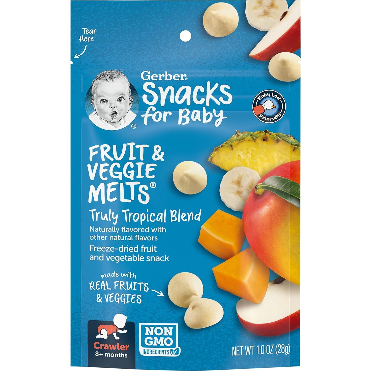 Gerber Snacks for Baby Fruit  Veggie Melts, 1 Oz