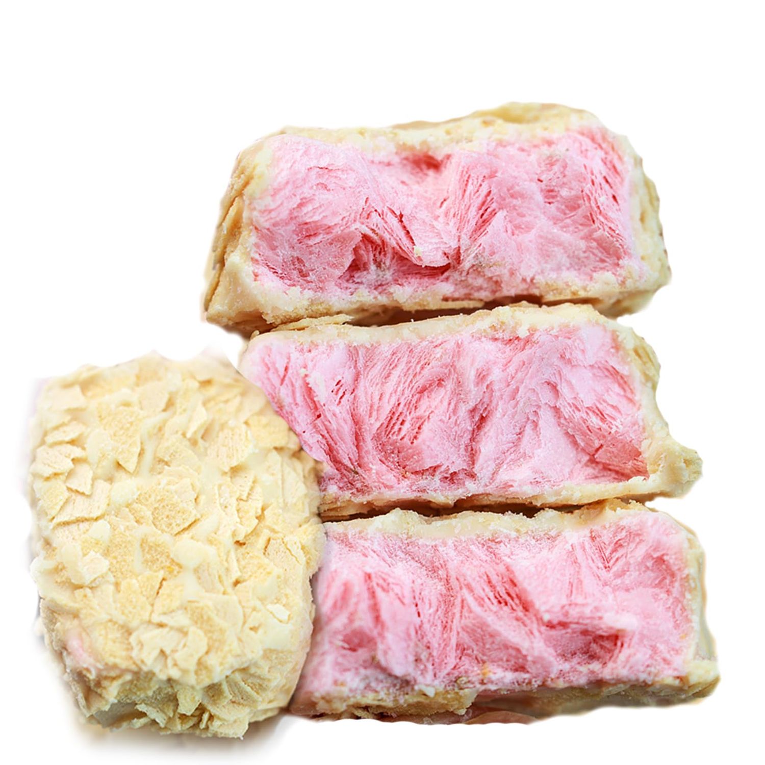 Freeze dried strawberry yogurt chunks 2.64 oz, strawberry oatmeal crispy, strawberry flavored milk oatmeal crispy, packaged small snacks for leisure