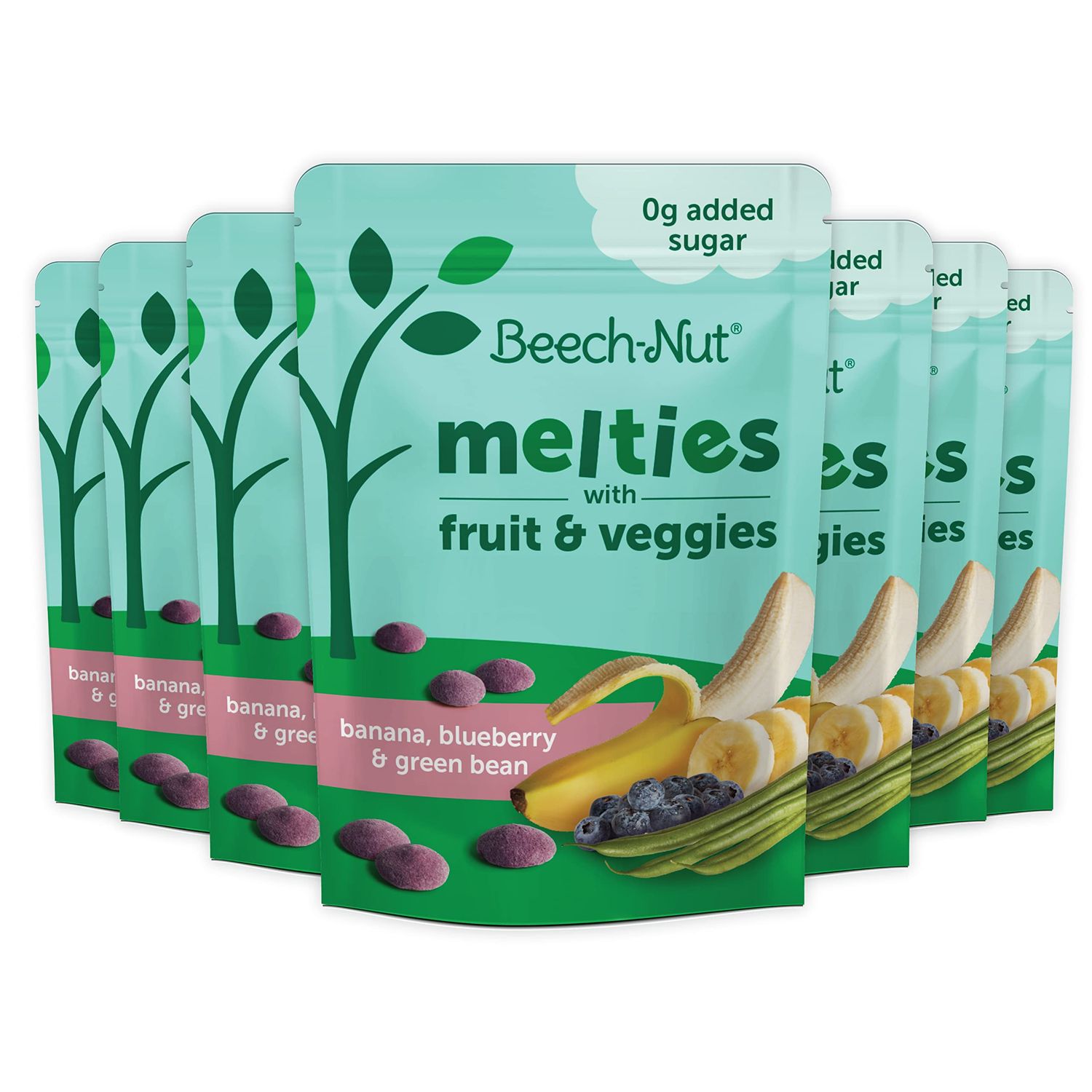 Beech-Nut Melties Baby  Toddler Snack Melts, Banana Blueberry Green Bean, 1 oz (7 Pack)