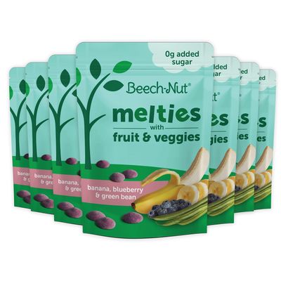 Beech-Nut Melties Baby  Toddler Snack Melts, Banana Blueberry Green Bean, 1 oz (7 Pack)