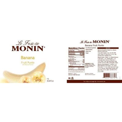 Monin Banana Puree Fruit Puree, 1 Liter (01-0407) Category: Drink Syrups