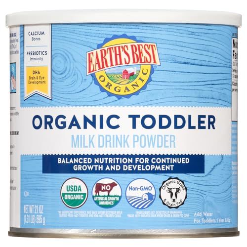 Earth&#39;s Best Organic Milk Drink Powder Toddler Formula, 21 oz Canister