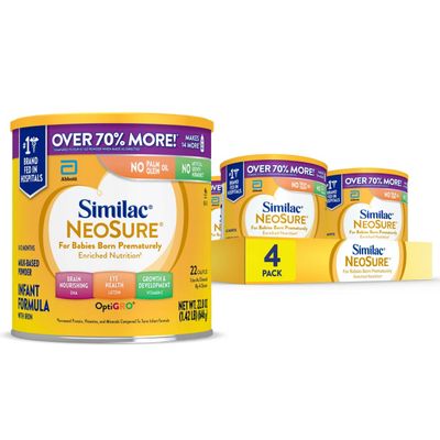 Similac NeoSure Premature Post-Discharge Infant Formula, Powder Baby Formula, 22.8-oz Value Can, Pack of 4