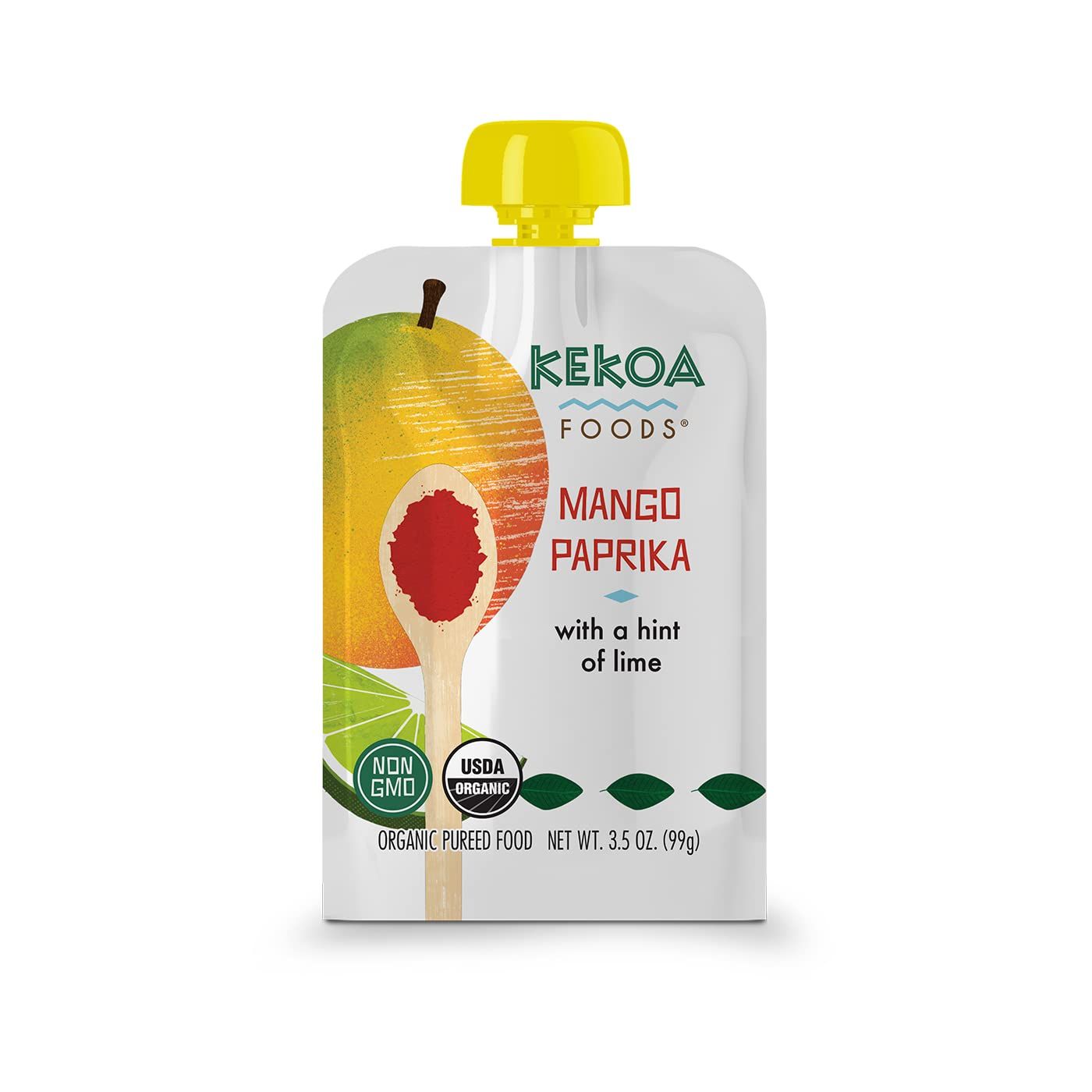 Kekoa Foods 100 Organic Vegetarian Baby Food Puree - Gluten-Free, Vegan, 3.5 oz Squeeze Pouch (Mango Paprika, 6 pack)