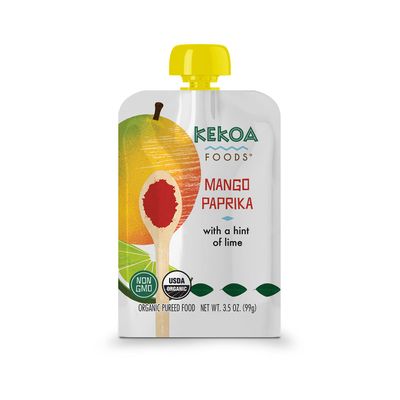Kekoa Foods 100 Organic Vegetarian Baby Food Puree - Gluten-Free, Vegan, 3.5 oz Squeeze Pouch (Mango Paprika, 6 pack)