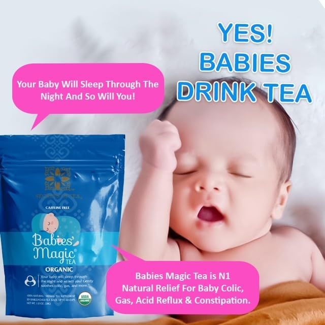 Secrets of Tea Baby Colic Babies' Magic Tea - Organic, Natural, Safe - Calming  Soothing Relief for Baby Acid Reflux, Gas, Colic - 40 Count(2 Pack)