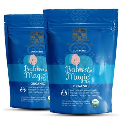 Secrets of Tea Baby Colic Babies&#39; Magic Tea - Organic, Natural, Safe - Calming  Soothing Relief for Baby Acid Reflux, Gas, Colic - 40 Count(2 Pack)