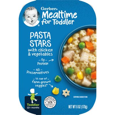 Gerber Pasta Stars with Chicken  Vegetables, 6 Ounce (Pack of 6)