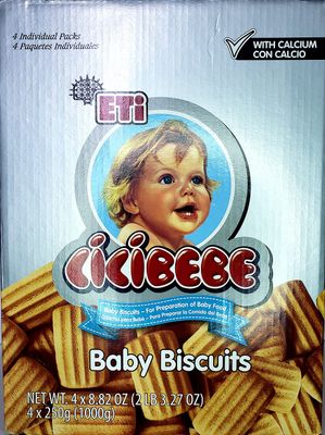 ETI Cicibebe Baby Biscuits (Bebek Biskvisi) 1000 Gr (4X250 gr) 2.2 pounds- Lot of 1